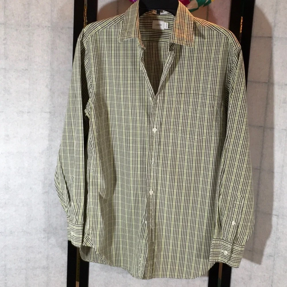 J. Crew green plaid shirt